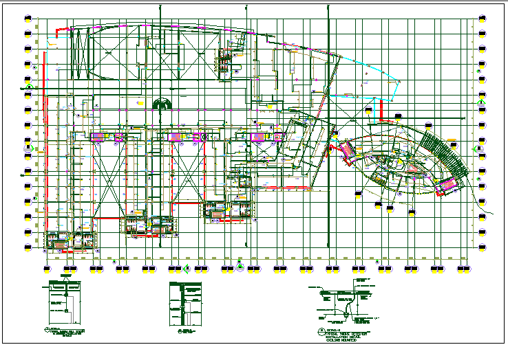 Corporate structure auditorium building plan detail dwg file