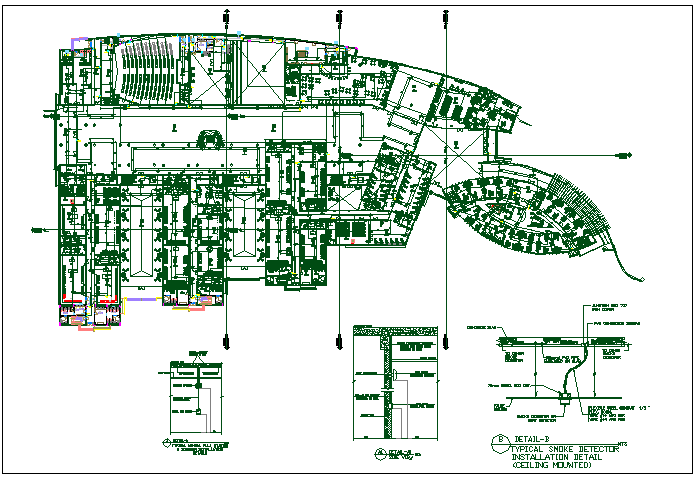 Corporate structure auditorium building plan detail dwg file