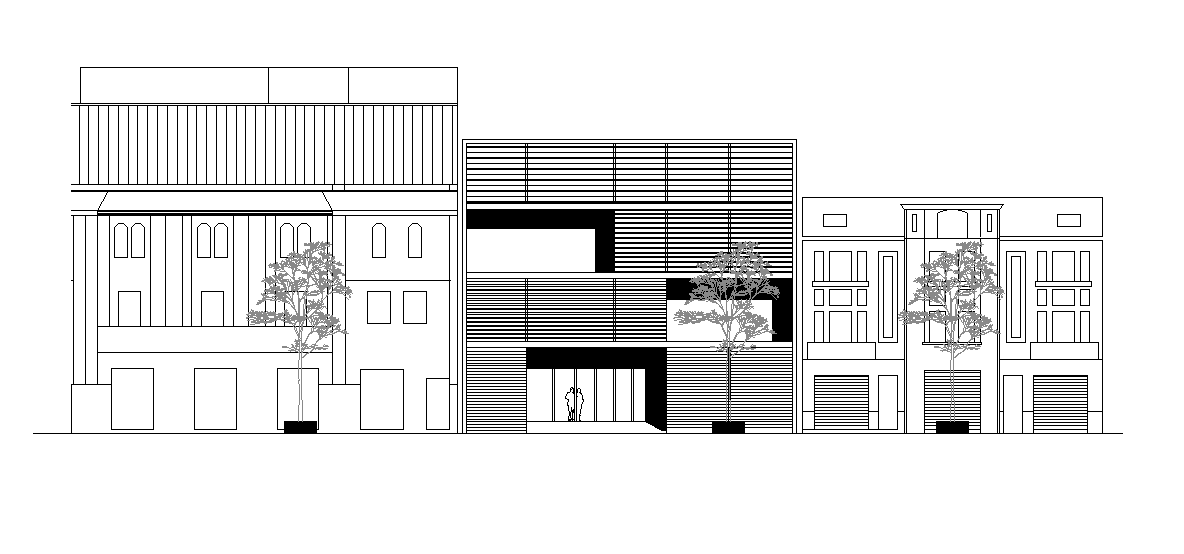 Corporate Building Elevation Design Download DWG File