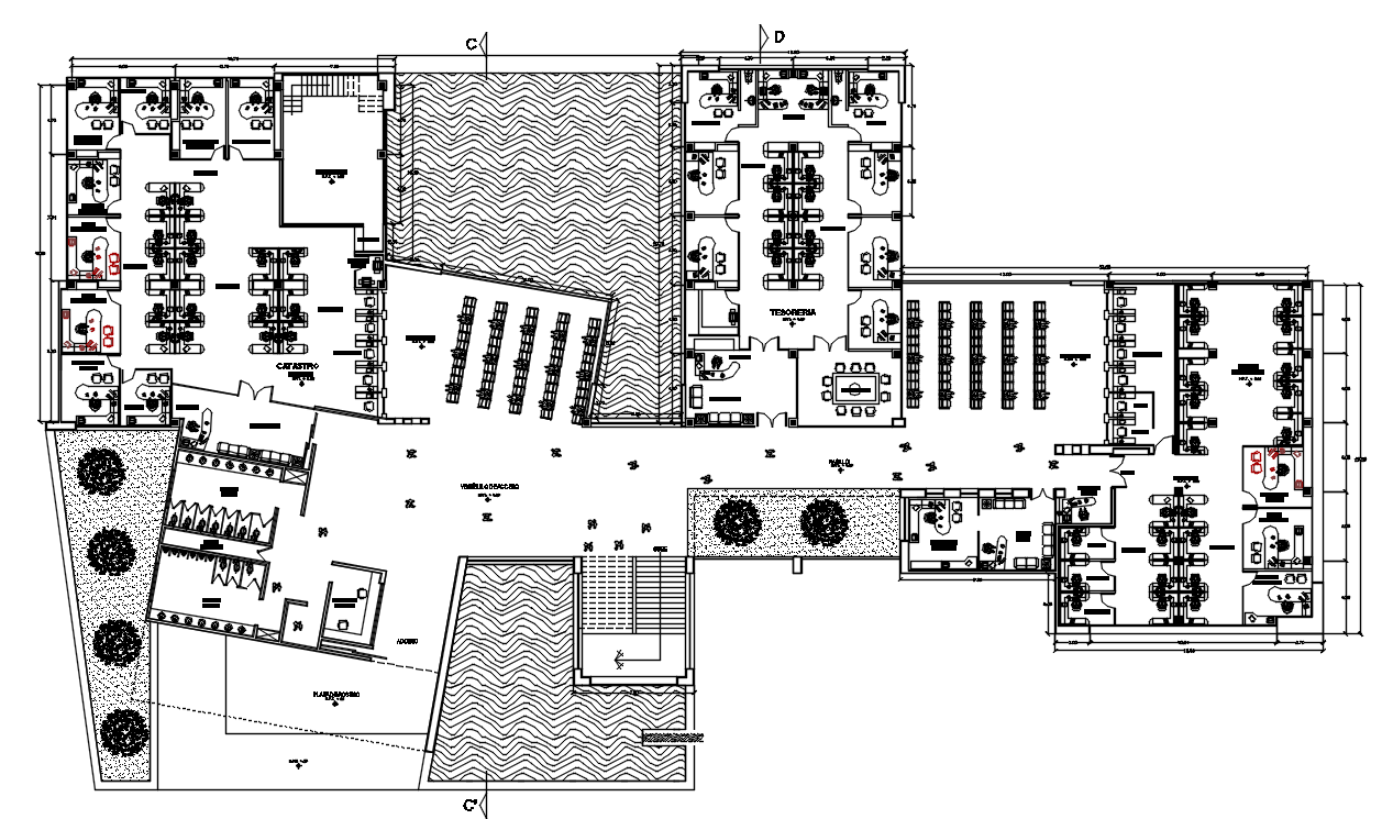 Corporate Office Furniture Floor Plan CAD Drawing Download DWG File