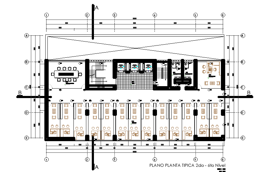 Corporate Office floor plan drawing separated in this AutoCAD file. Download the AutoCAD drawing file.