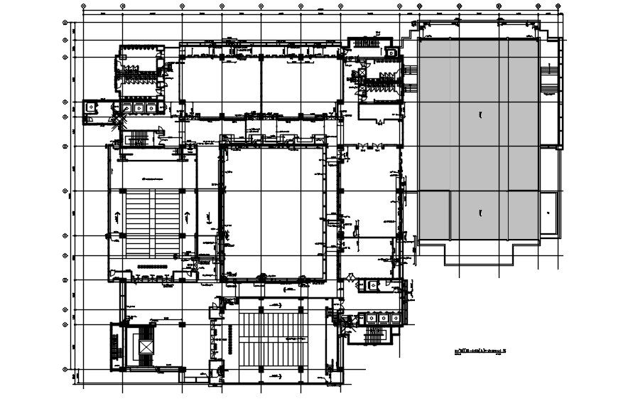 Corporate building typical plan and section details are given in this AutoCAD DWG drawing.Download the free AutoCAD 2D DWG file.