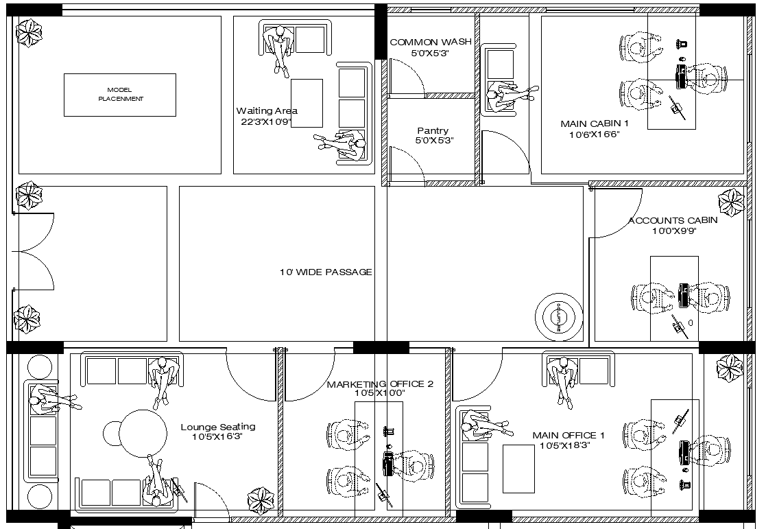 Corporate office design evercrest dwg autocad drawing .