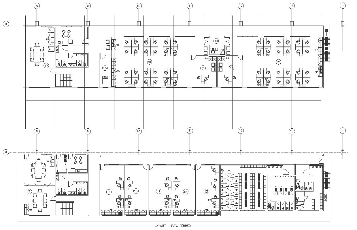 Corporate office design with furniture layout DWG autoCAD drawing