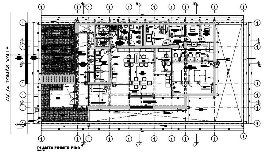 Corporate office floor plan drawing derived in this AutoCAD file. Download the AutoCAD drawing file.
