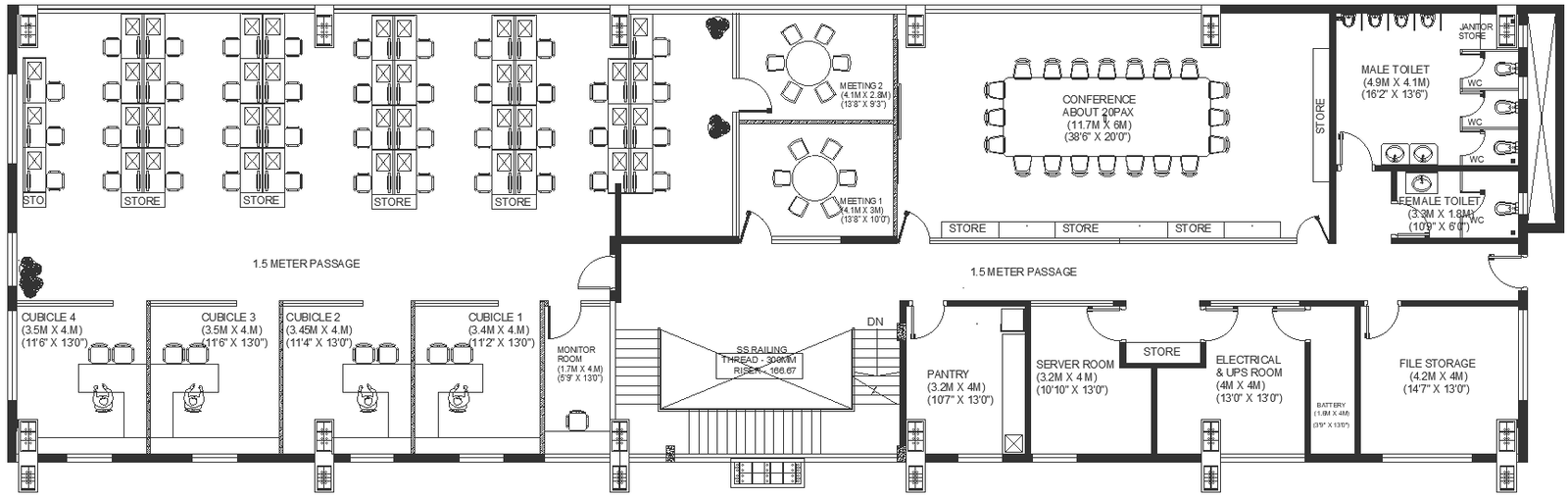 Corporate office furniture layout plan DWG AutoCAD file