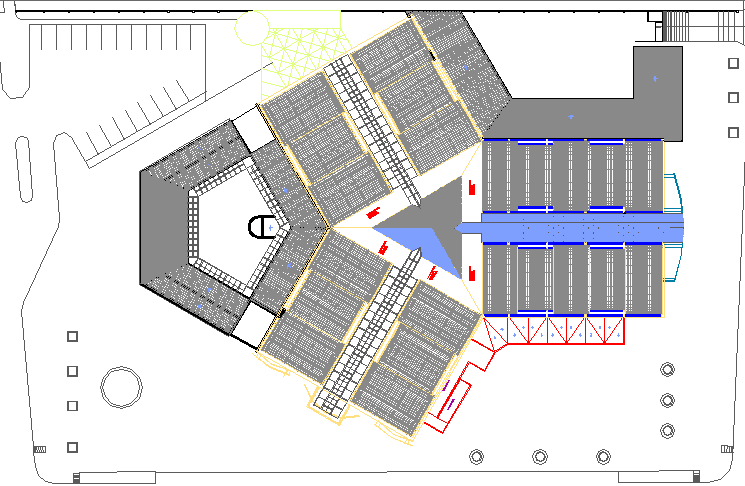 Corrected ceiling pluvial details of shopping mall dwg file