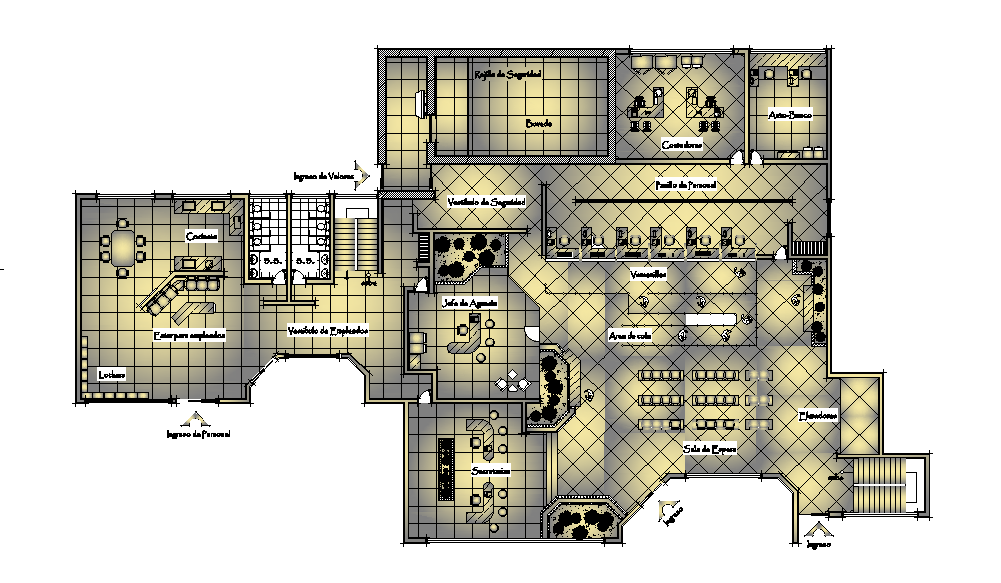 Counseling office floor plan provided in this AutoCAD file. Download this 2d AutoCAD drawing file.
