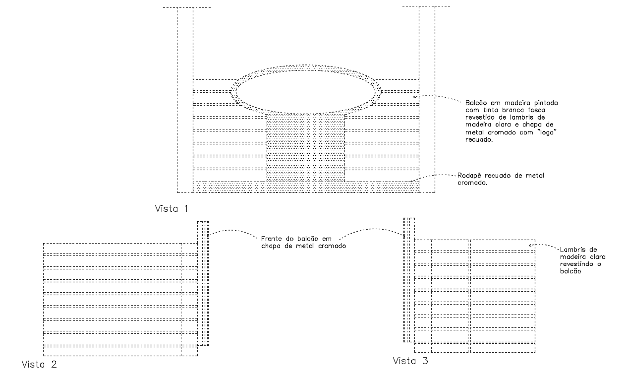 Counter Table Elevation Design in AutoCAD DWG Drawing