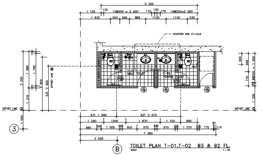 Counter details for basement floor of 2 and 3rd of hospital building is given in the Autocad 2D DWG drawing file. Download the Autocad 2D DWG drawing file.