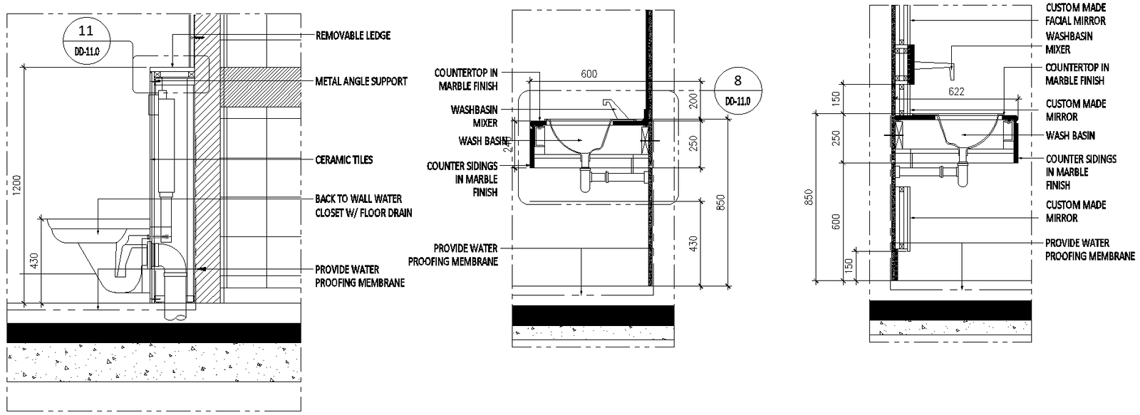 Counter siding in marble finish details dwg autocad drawing .