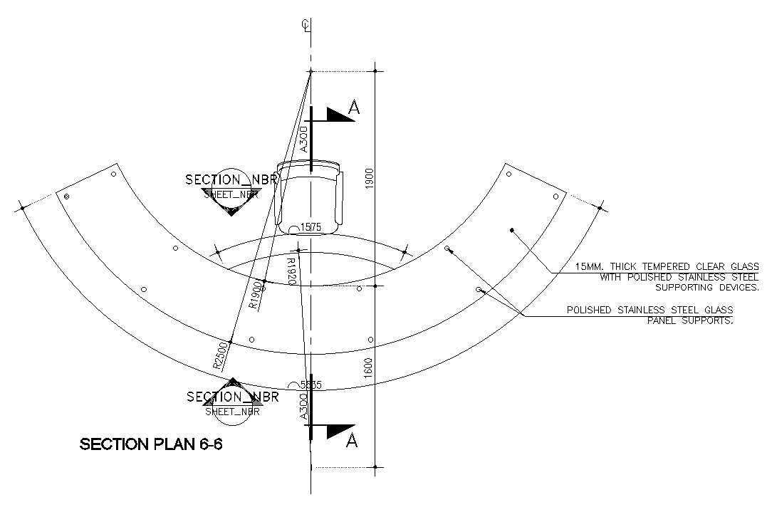 Counter wall section layout is given in this AutoCAD drawing model.Download the Autocad model.