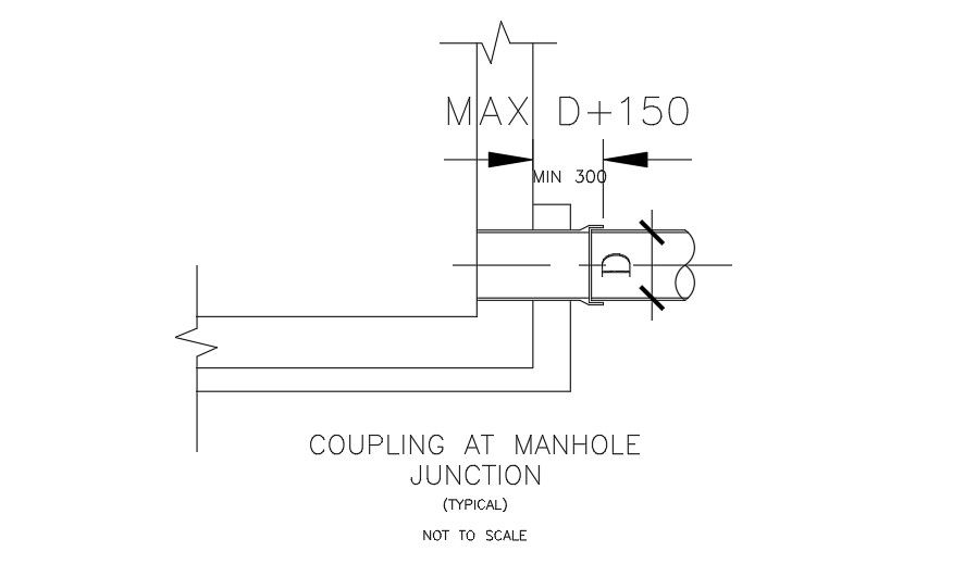 Coupling At Manhole Junction AutoCAD File