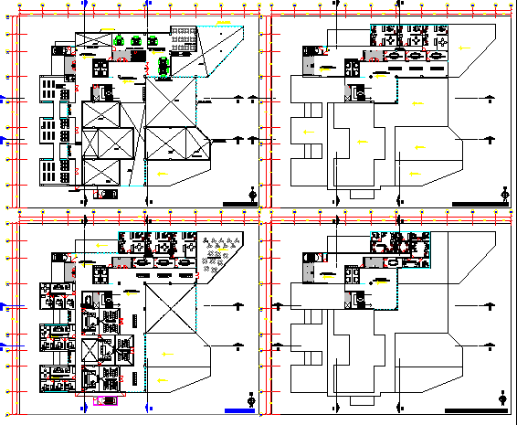 Court house high rise building floor plan details dwg file
