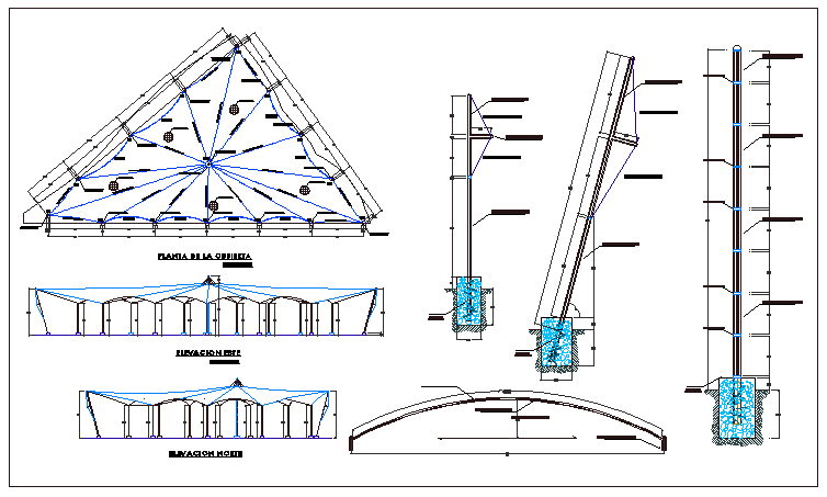 Cover for games area for children of garden dwg file