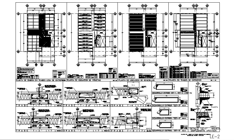 Cover plan and wall constructive structure details of house dwg file