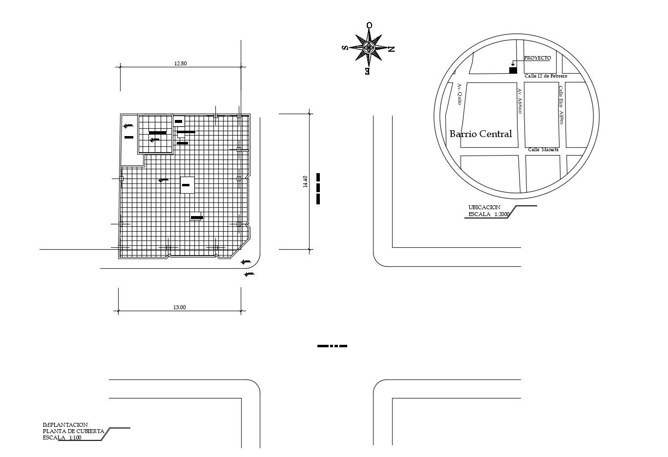 Cover plan of building in DWG file
