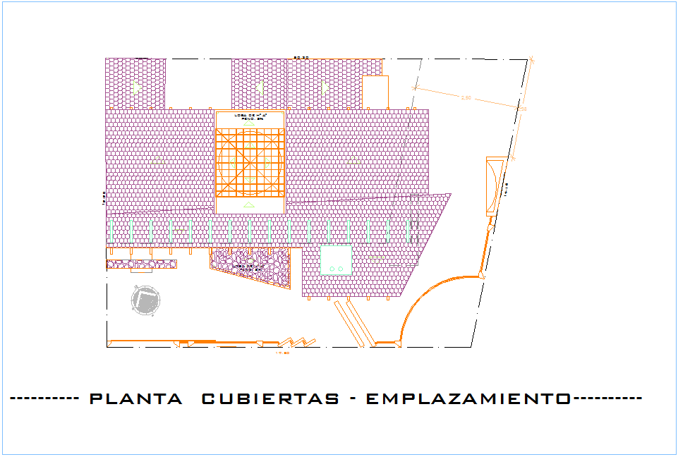 Cover plan of house with architectural view dwg file