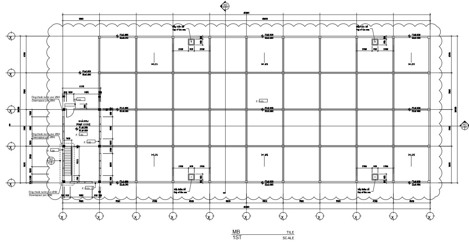 Cover plan of water tank design in AutoCAD 2D drawing, dwg file, CAD file