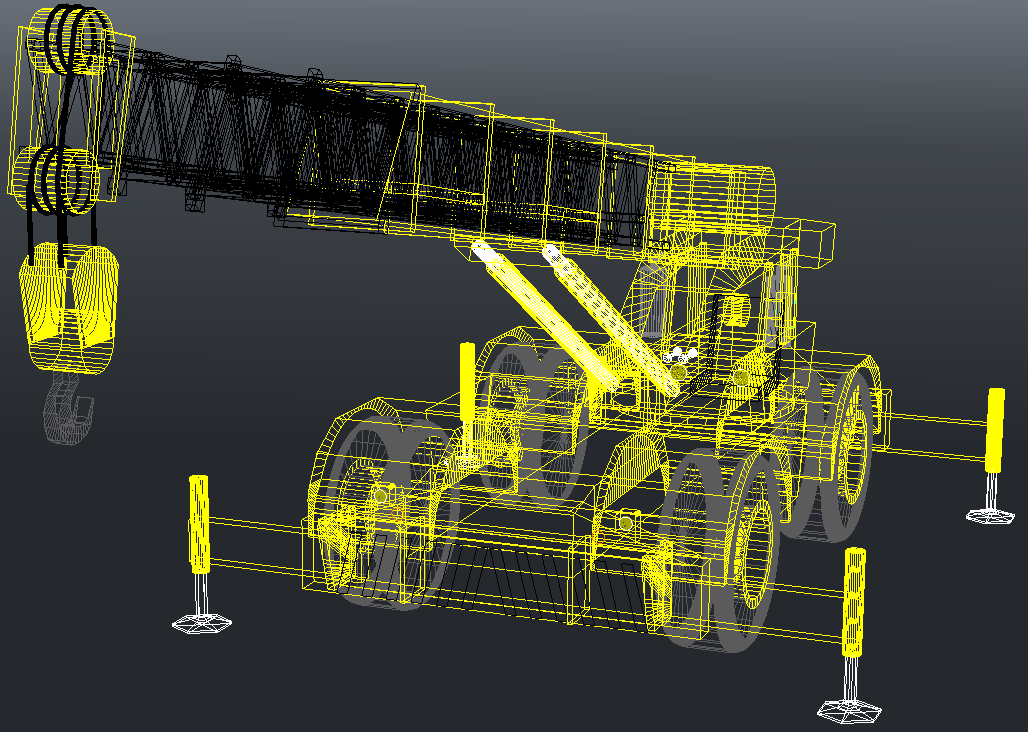Crane cad block 3D view in scale DWG autoCAD drawing