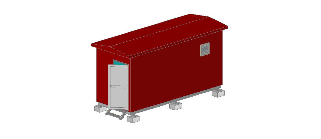 Creative 3d container house type model cad drawing details dwg file