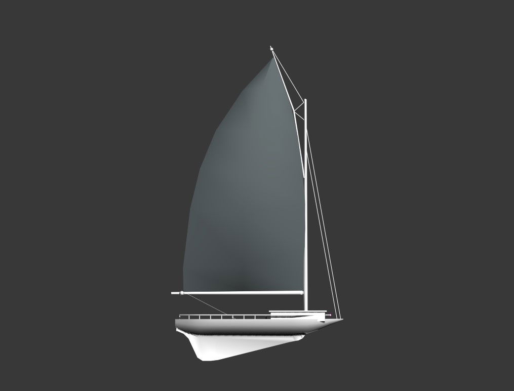 3D Sail Boat Design in Max Format with Detailed CAD Drawing File