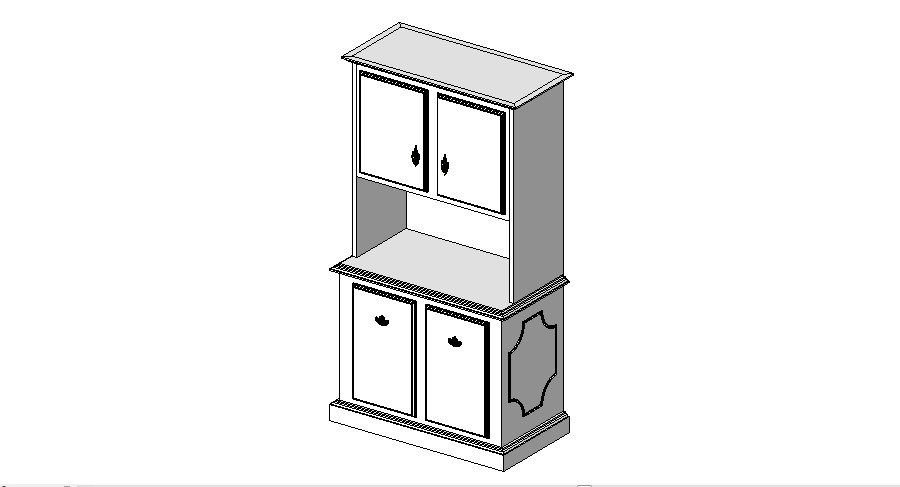 Creative 3d small cabinet block cad drawing details dwg file