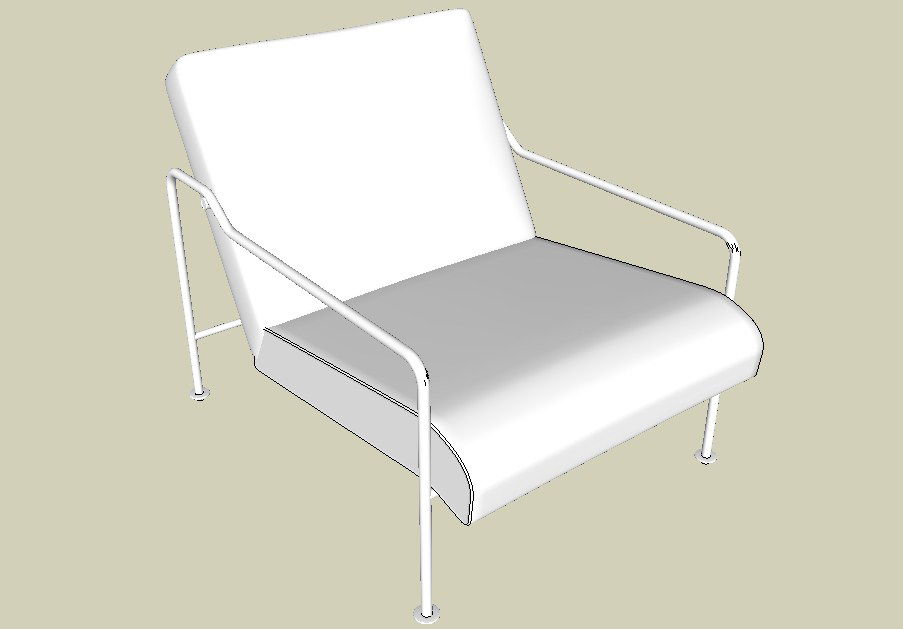 Creative back rest chair 3d elevation cad block details skp file