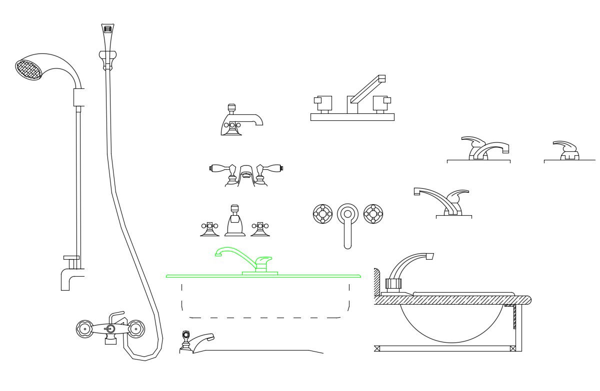 Creative bathroom blocks cad drawing details dwg file