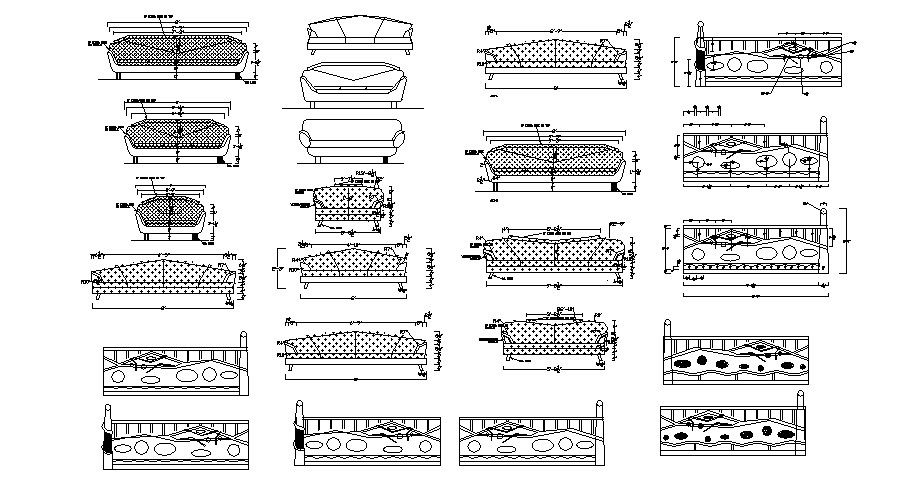 Creative Classic Sofa Set Blocks CAD Drawing DWG File