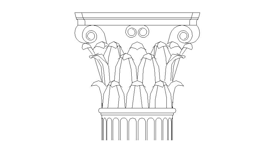 Creative column 3d elevation block cad drawing details dwg file