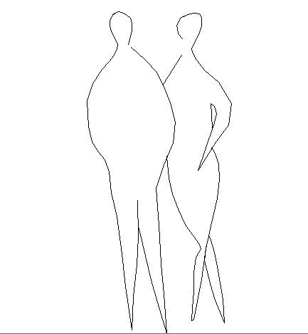 Creative couple cad design of people block dwg file