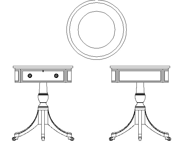 Glass Round Table CAD Block Design in AutoCAD DWG File