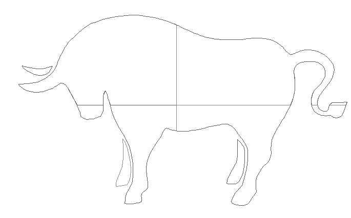 Creative head cow cad block design dwg file