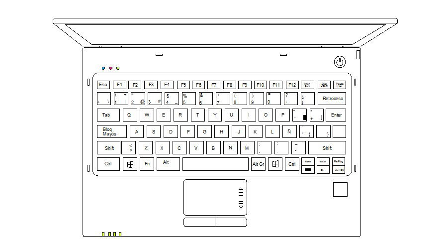 Creative laptop 3d elevation cad drawing details dwg file