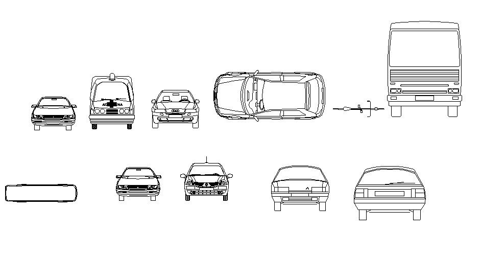Creative miscellaneous vehicle blocks cad drawing details dwg file