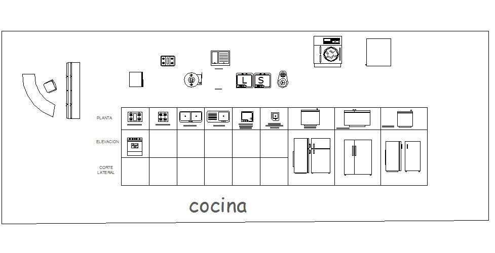 Creative multiple kitchen furniture blocks cad drawing details dwg file