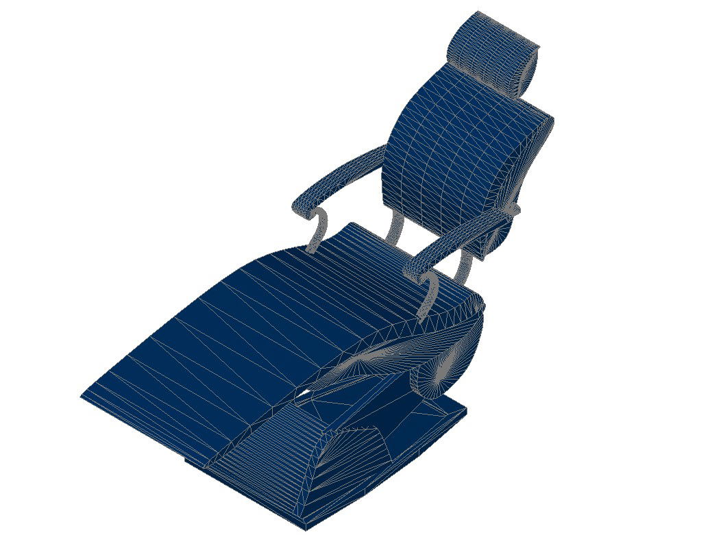 Creative patient chair 3d elevation cad block details dwg file