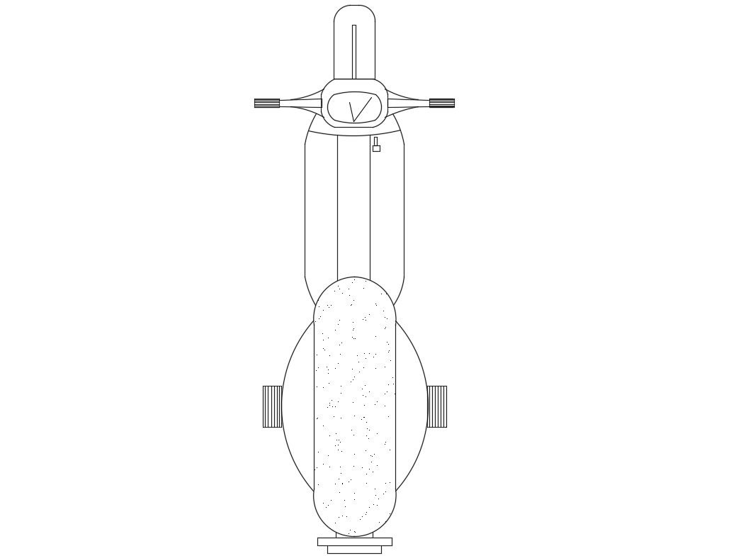Creative scooter top view elevation cad block details dwg file
