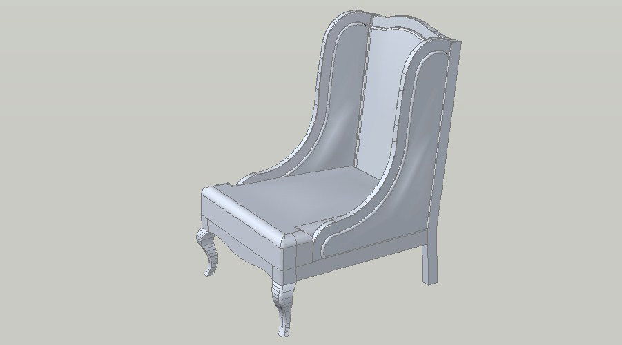 Creative single armchair 3d block cad drawing details dwg file