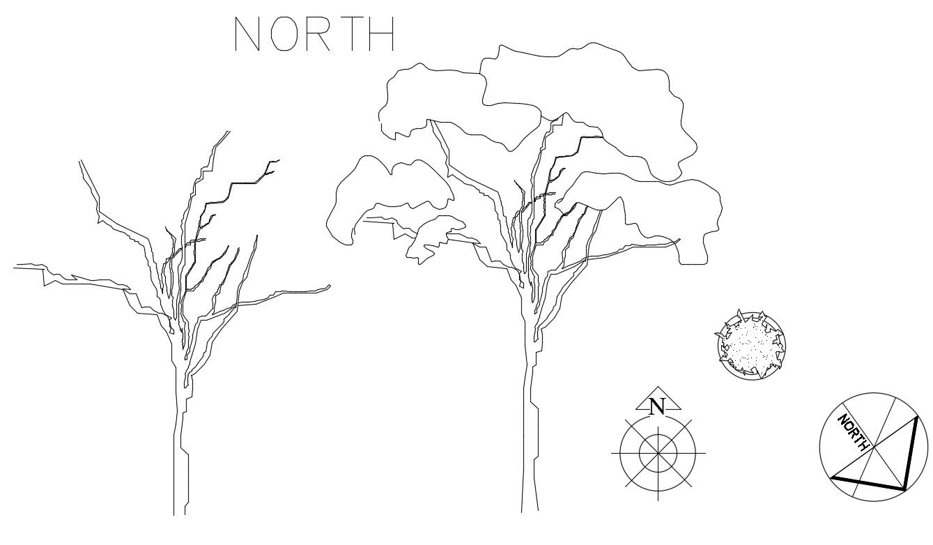 Creative tree and plant blocks cad drawing details dwg file