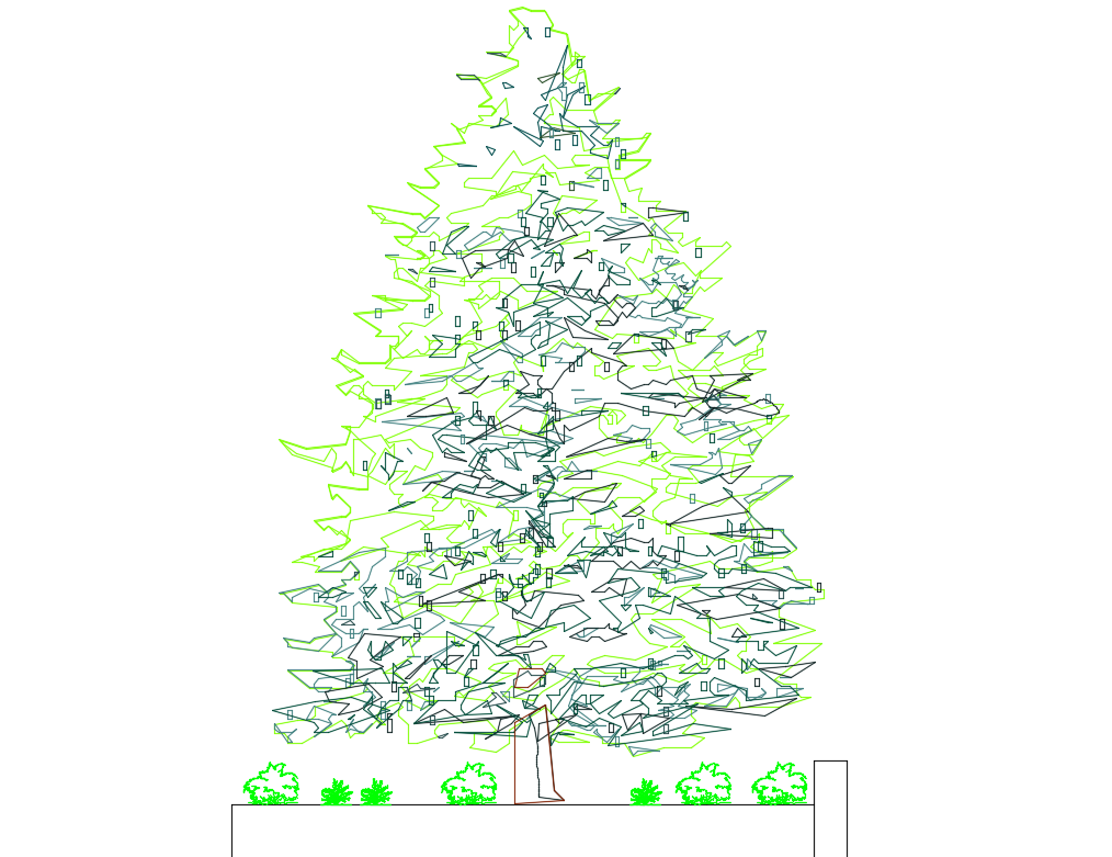 Creative tree and plant elevation blocks cad drawing details dwg file