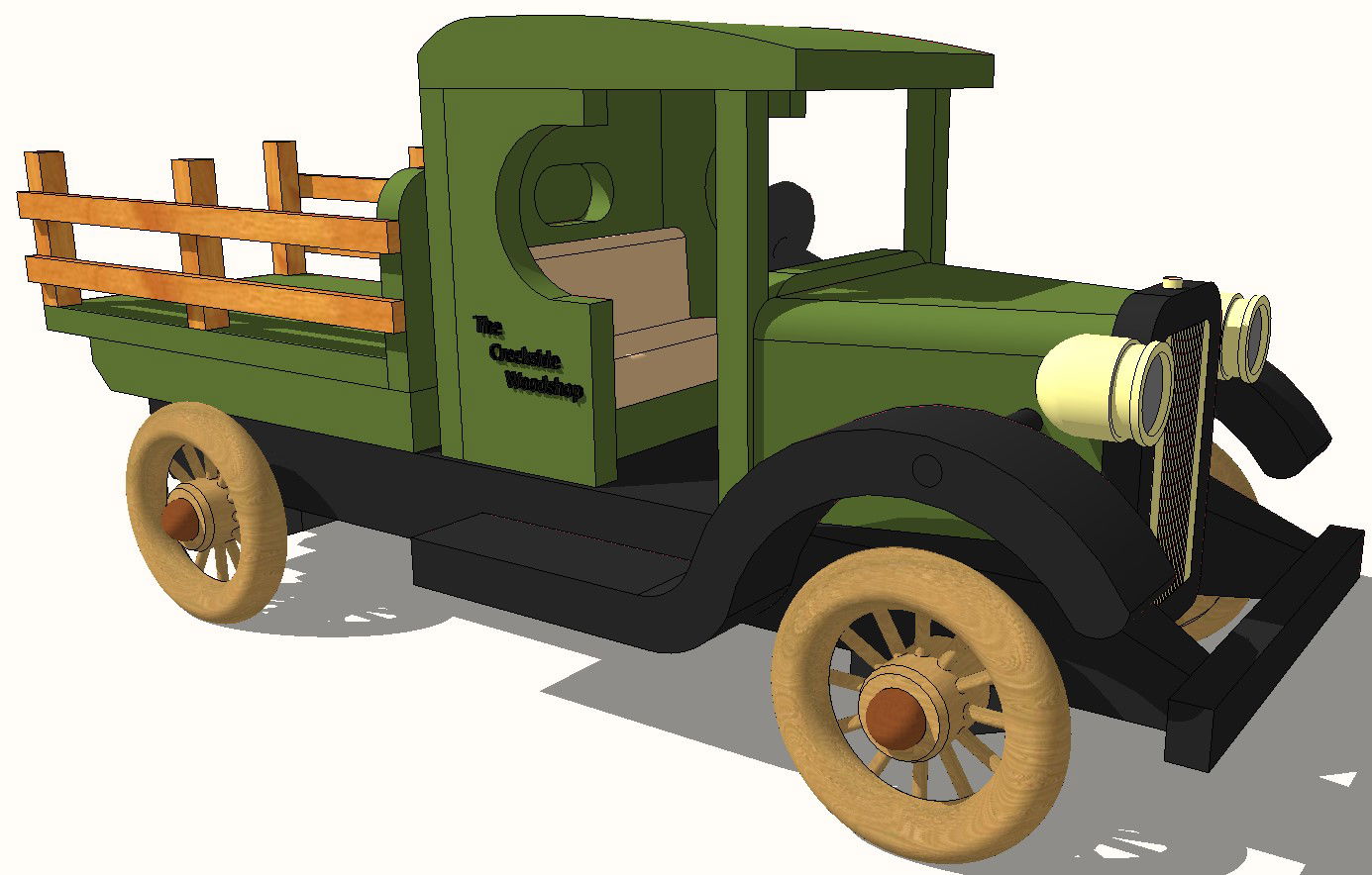 Creative truck 3d elevation block cad drawing details skp file