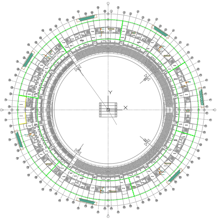 Cricket Stadium Architecture Floor & Working Plan in AutoCAD DWG File