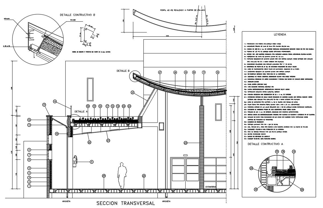 Croos Roof Section Drawing for AutoCAD File
