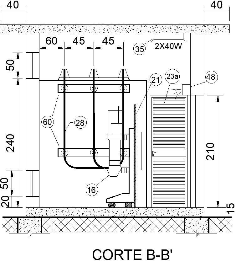 Cross section BB' of power supply system