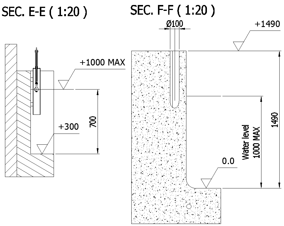 Cross section of Retaining wall DWG autoCAD file