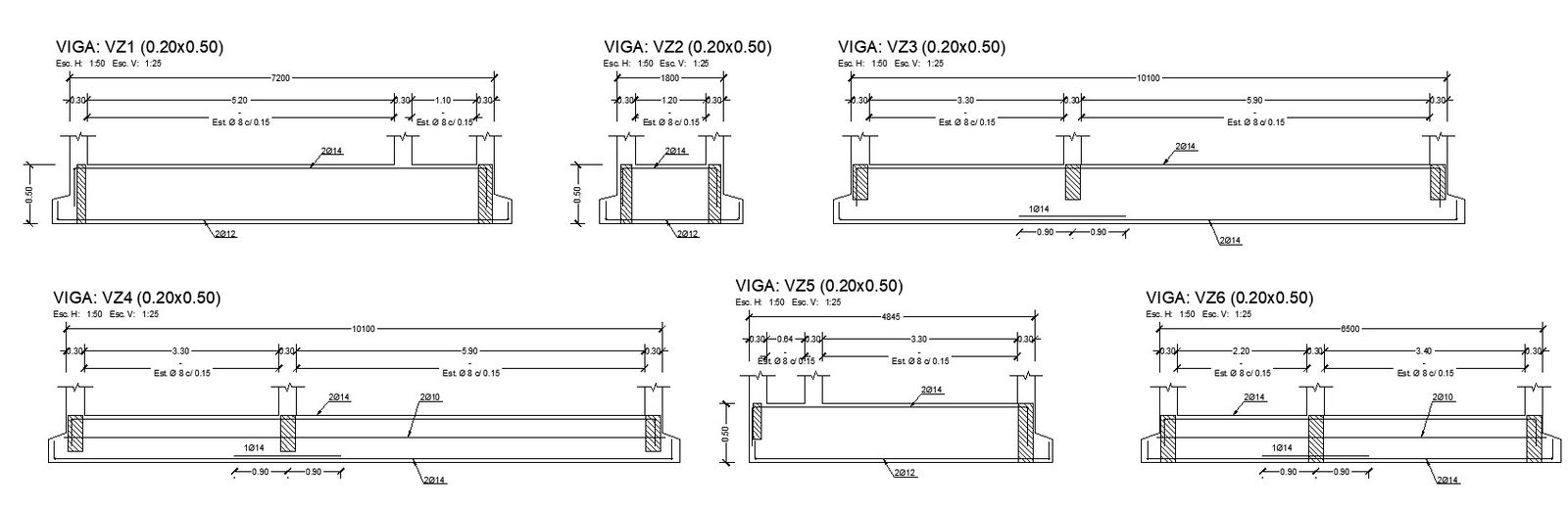 Cross Section Beam Details AutoCAD 2D Drawing DWG File