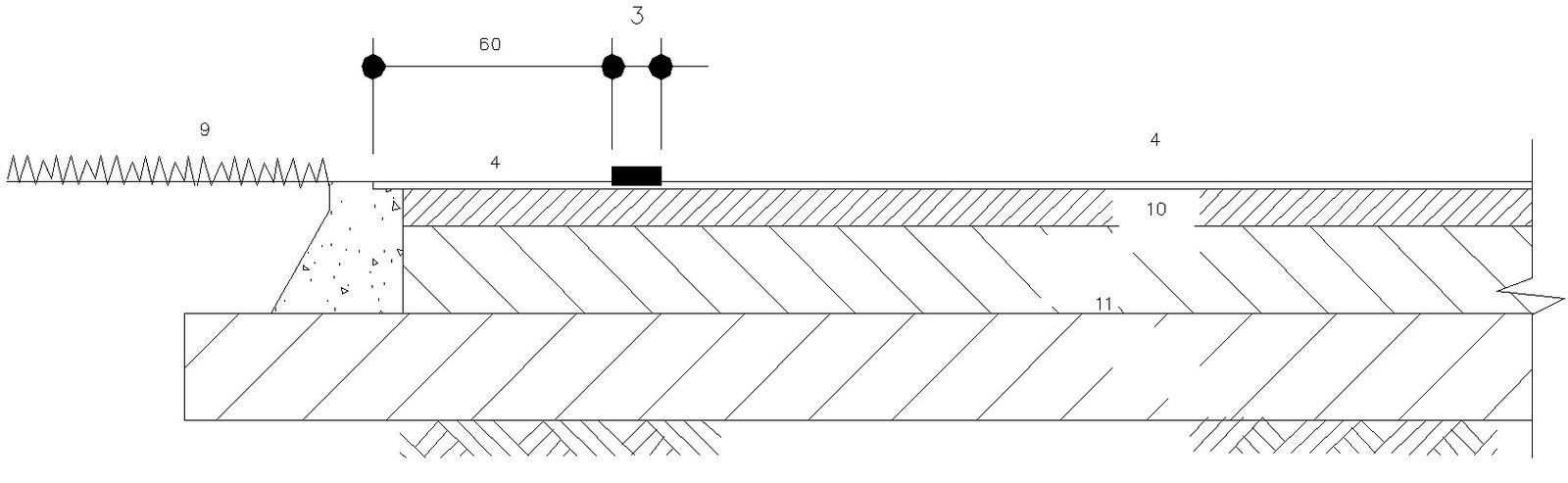 Cross section of filler beam details in AutoCAD, dwg file.
