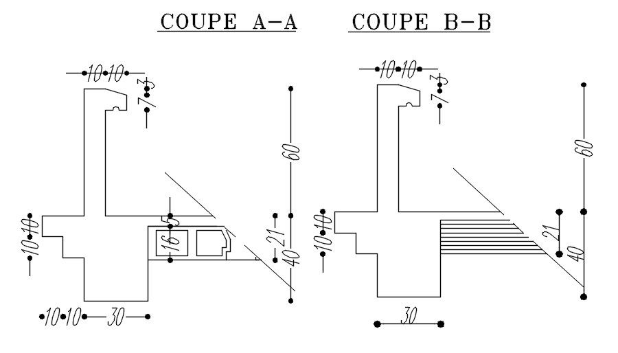 Cross section of formwork structure in detail AutoCAD 2D drawing, CAD file